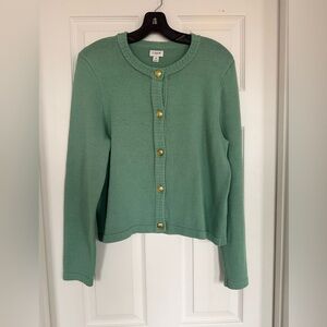 J. Crew Sage Cardigan with Gold Buttons